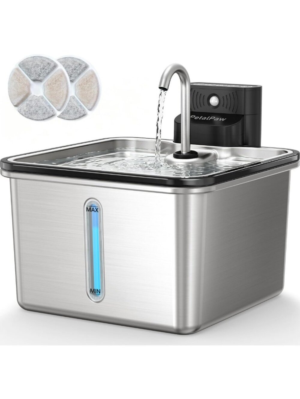 Pet Water Fountain for Cats - Wireless, Battery Operated, Faucet Style Design